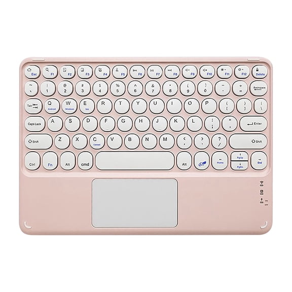 HBMYN Wireless Keyboard with Touchpad,Ultra-Slim Portable Rechargeable Bluetooth Keyboard,Trackpad for / Pro and Other Ios Android Windows Devices Pink Keyboard (Pink)