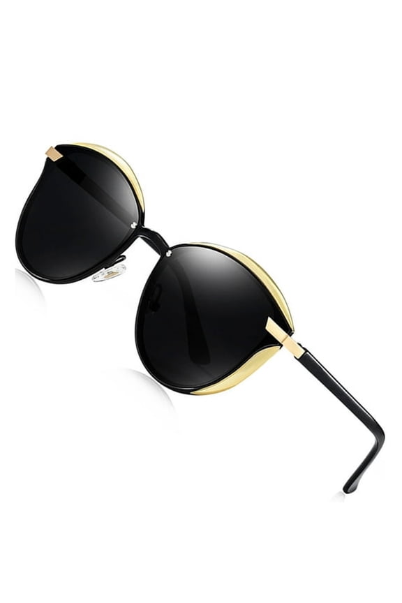 Women'S Oversized Polarized Sunglasses,High Quality,Uv400 Protection,Hd Visual,Suitable for Driving,Outdoor,Traveling(Black)
