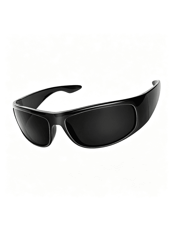 Wrap Around Sunglasses for Men Women Super Dark Blackout Sunglasses for Sensitive Eyes Uv400 Protection Secure Wrap Around Sunglasses