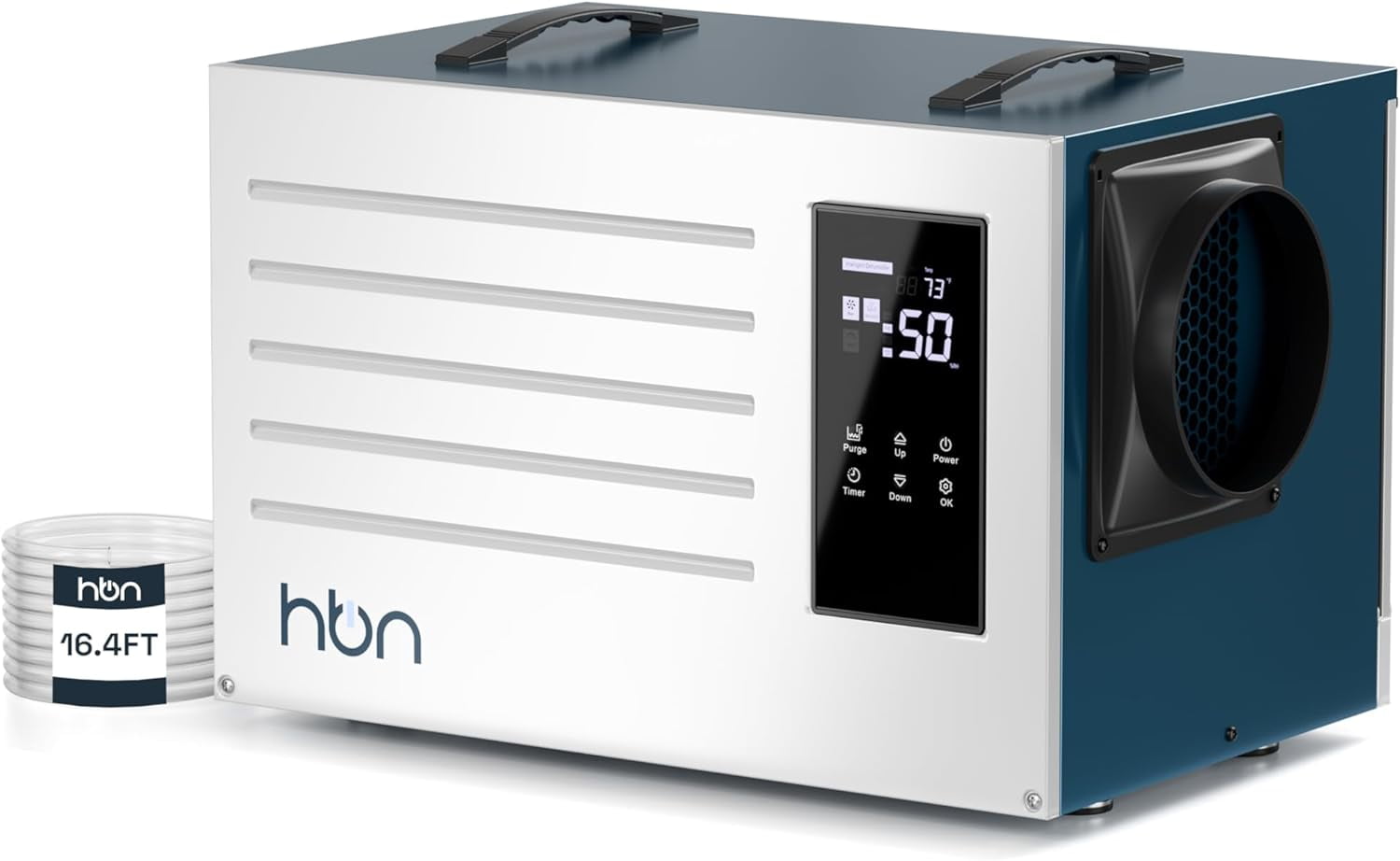 HBN 125 Pints Commercial Dehumidifier with Pump and Drain Hose, Industrial Dehumidifier for Basement and Crawl Space up to 6500 Sq. Ft, Large Capacity, Built-in 24-Hour Timer