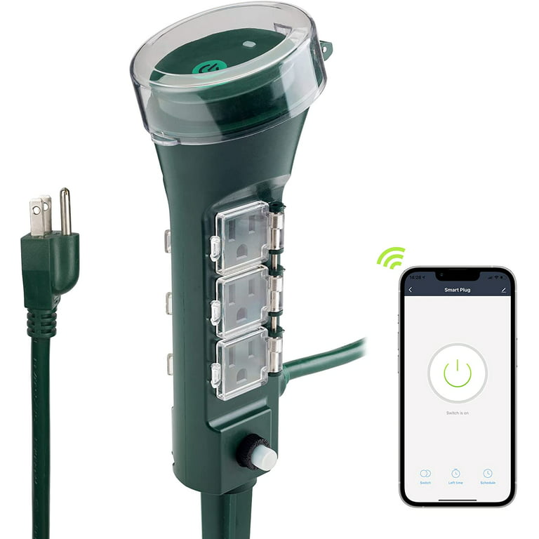 Outdoor Wifi Smart Plug IP44 Waterproof Outlet Tuya Smart Garden Water Timer  Socket Remote Control Wifi Works with Alexa Google