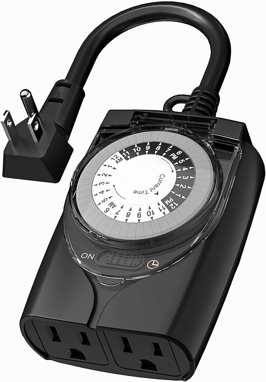 HBN Outdoor Timer, 24 Hour Mechanical Plug, Waterproof, 2 Grounded ...