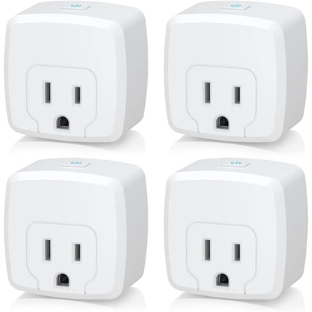 HBN Smart Plug Mini 15A, WiFi Smart Outlet Works with Alexa, Google Home Assistant, Remote Control with Timer Function, No Hub Required, ETL Certified, 2.4G WiFi Only, 4-Pack