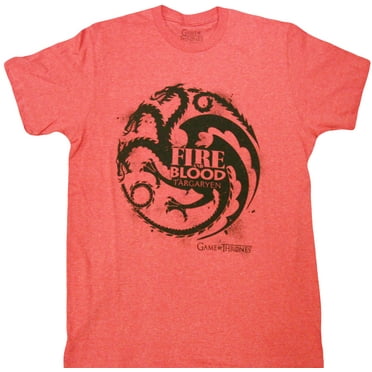HBO'S Game of Thrones Fire and Blood Targaryen Adult Heather T-Shirt