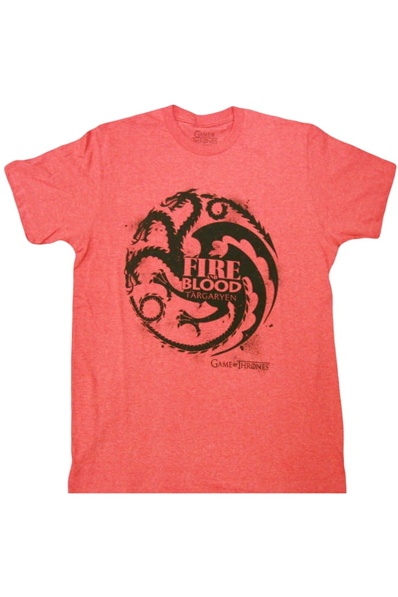 HBO'S Game of Thrones Fire and Blood Targaryen Adult Heather T-Shirt