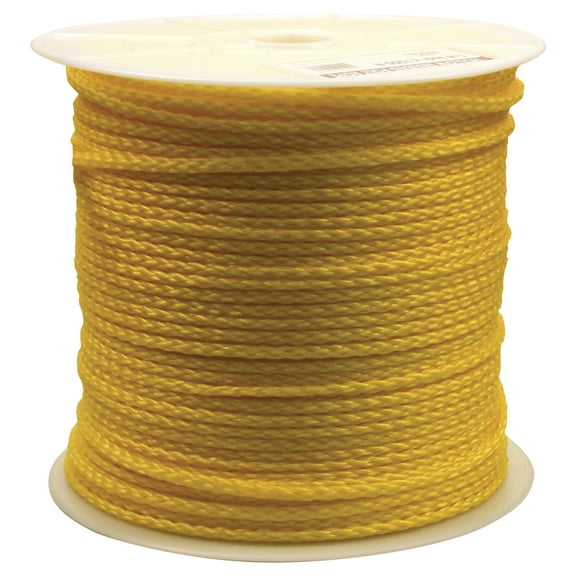 Rope King HBP-141000, Hollow Braided Poly Rope, 1/4" x 1,000', Yellow, 1 Each