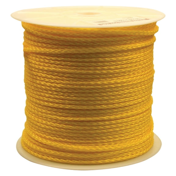 Rope King HBP-381000, Hollow Braided Poly Rope, 3/8" x 1,000', Yellow, 1 Each