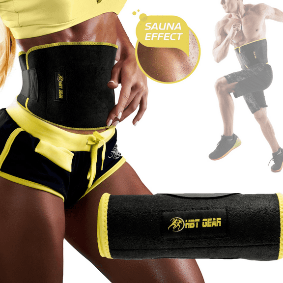 HBT Gear Waist Trimmer Belt Neoprene Waist Trainer for Women Men, Includes Attachable Phone Holder