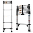 thumbnail image 1 of HBTower 8.5FT Aluminum Telescoping Ladder, 330LBS Heavy Duty Capacity, Multi-Purpose Collapsible Extension Ladder for Home, RV, Outdoor, 1 of 9