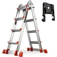 thumbnail image 1 of HBTower Ladder, A Frame 4 Step Extension Ladder, 14 FT Multi Position Ladder with Removable Tool Tray and Stabilizer Bar, 300 lbs Safe Load Telescopic Ladder for Home Indoor and Outdoor Work, 1 of 11