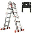 thumbnail image 1 of HBTower Ladder, A Frame 6 Step Ladder Extension Ladder, 22 Ft Multi Position Ladder & Removable Tool Tray with Stabilizer Bar, 330 lbs Weight Rating Telescoping Ladder for Household or Outdoor Work, 1 of 7