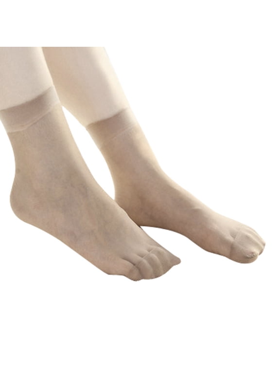 10 Pairs Women's Sheer Socks Nude Stocking Summer Ultra Thin Cool See Through Silk Ankle Socks For Women Brown
