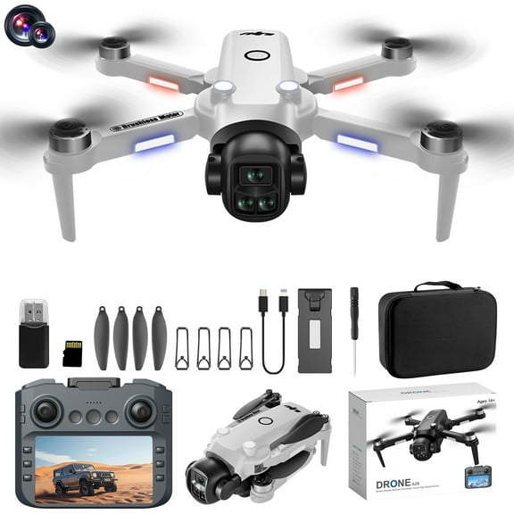 HBYJLZYG 1080P Drone Featuring 4.9 Inch Screen Remote, 360° Obstacle Avoidance, Altitude Hold, 2.4G Control, 15-Minute Flight, Storage Card and Card Reader for Beginners