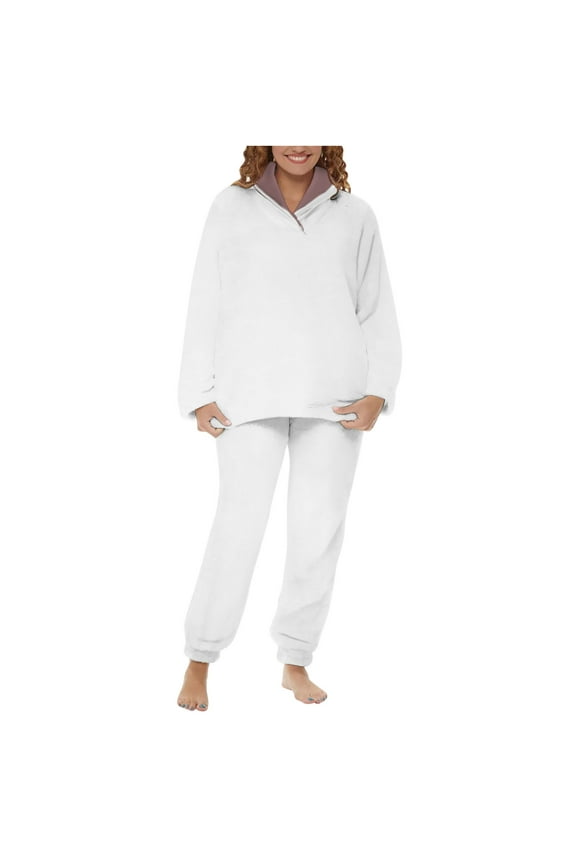 2 Piece Sweatsuit Outfits For Women Jogging Sets Long Sleeve Pullover Drawstring Jogger Lounge Tracksuit Sleepwear Loungewear Set