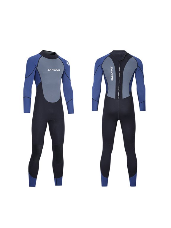 2mm Neoprene Men's Diving Suit Full Body Wetsuit, UV Protection Long Sleeve Swimwear for Surfing Snorkeling, Water Sports Thermal Insulation Gear