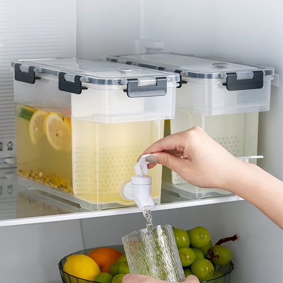 HBYJLZYG 3.5L Cold Kettle with Faucet In Refrigerator Large Capacity Storage for Fruit Dispenser with Top and Spigot Fruit Teapot Lemonade Bucket, Kitchen Storage Organization