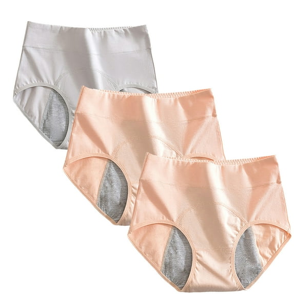 HBYJLZYG 3PCS Women's Menstrual Leak Proof Menstrual Panties Cotton High Waist Women's Physiological Briefs Breathable Soft Stretchy