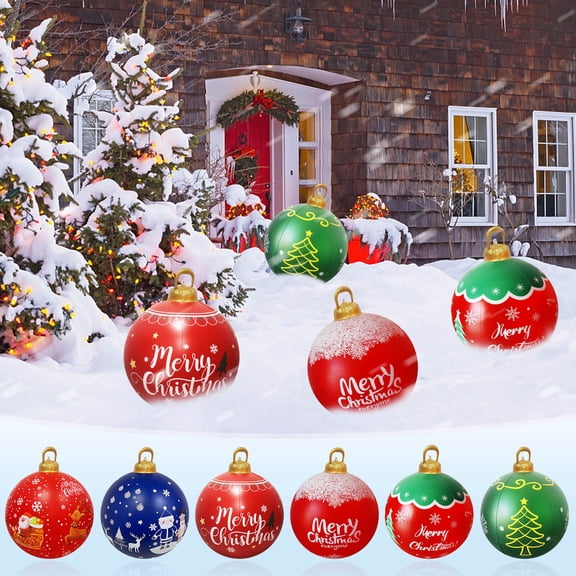 HBYJLZYG 60CM Outdoor Christmas Inflatable Decorated Ball Giant Christmas Inflatable Ball Christmas Tree Decorations
