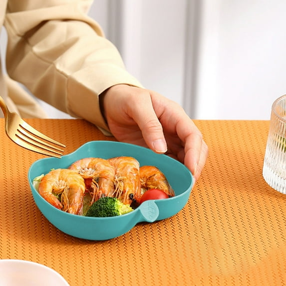 HBYJLZYG Apples Shape Plates Impregnable Dinner Plates Dishwasher Microwave Safe Plastic Plates Reusable Lightweight Plates for Kitchen or Camping 3.35X3.15 Inches, Kitchen Storage Organization