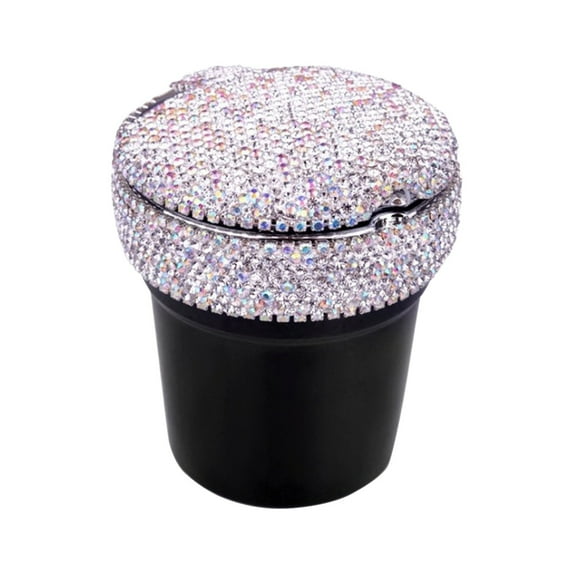 HBYJLZYG Ash Tray Diamond-encrusted Car Ashtray Personality Covered Car Ashtray Multi-functional General Automotive Supplies