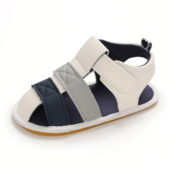 HBYJLZYG Baby Sandals Flat Shoes Anti-Slip Infant First Walkers, Baby Boys Girls Contrast Color Rubber Sandals Non-Slip First Walking Shoes