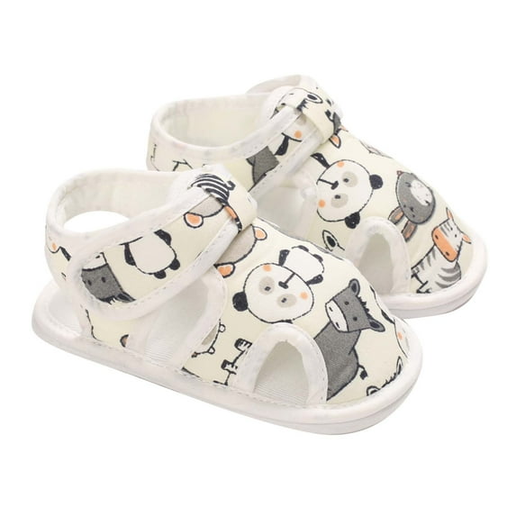 HBYJLZYG Baby Sandals Flat Shoes Infant First Walkers, Toddler Baby Girls And Boys Cute Sandals Printed Soft Sole Cutout Sandals