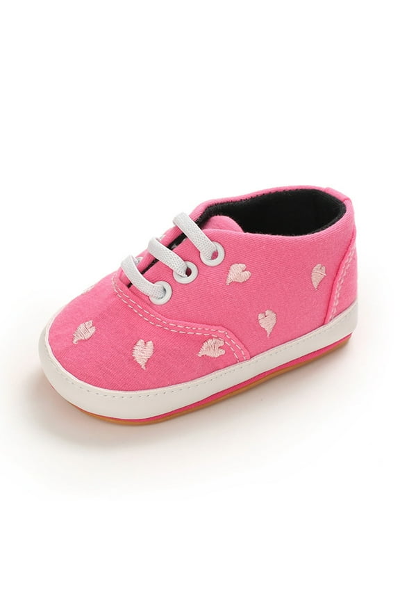 Baby Shoes Sneakers Anti-Slip Prewalker Flats Shoes, Toddler Kids Baby Boys Girls Star Heart Flat Rubber Non-Slip Walking Shoes