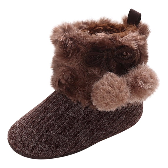HBYJLZYG Baby Shoes Snowfield Booties Anti-Slip Prewalker Shoes, First Walker Baby Boys Girls Shoes Infant Toddler Winter Warm Footwear Bowknot Newborn Prewalker