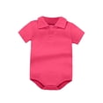 thumbnail image 1 of HBYJLZYG Baby Short Sleeve Bodysuit Cotton Romper, Collared Summer Outfit for Newborns Infants, Comfy Daily Wear for Baby Boys Girls, 1 of 5