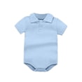 thumbnail image 1 of HBYJLZYG Baby Short Sleeve Bodysuit Cotton Romper, Collared Summer Outfit for Newborns Infants, Comfy Daily Wear for Baby Boys Girls, 1 of 5