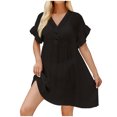 thumbnail image 1 of HBYJLZYG Beach Cover Ups For Women, Bathing Suit Coverups Button Sunscreen Bikini Swimsuit Coverup Beach Loose Dress Shirt, 1 of 5