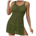 thumbnail image 1 of HBYJLZYG Beach Cover Ups For Women, Bathing Suit Knitted Hollow Out Coverups Bikini Swimsuit Beach Loose Sleeveless Dress, 1 of 5