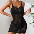 thumbnail image 1 of HBYJLZYG Beach Cover Ups For Women, Bathing Suit Knitted Hollow Out Coverups Bikini Swimsuit Beach Loose Sleeveless Dress, 1 of 5