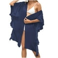 thumbnail image 1 of HBYJLZYG Beach Cover Ups For Women, Ruffle Sunscreen Bathing Suit Coverup For Beach Pool Swimwear Cardigan Shirts Coat, 1 of 7