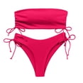 thumbnail image 1 of HBYJLZYG Bikini Sets For Women, Strapless Swimsuit Two Piece Lace Up Bathing Suits Solid Color Beachwear Sets, 1 of 5