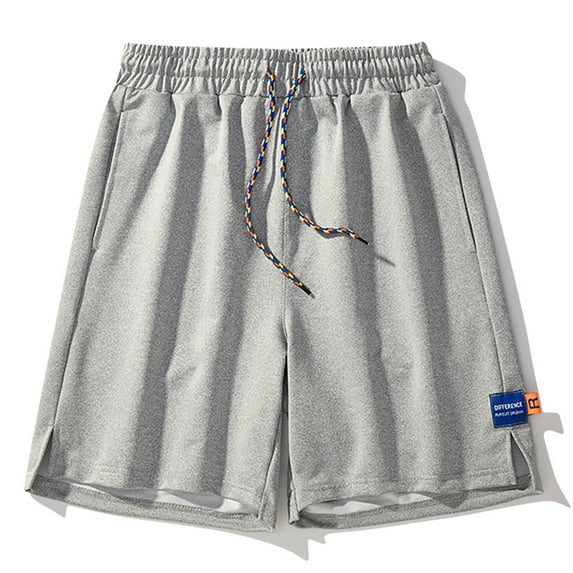 HBYJLZYG Board Shorts For Men, Summer Athletic Loose Fit Straight Leg Quick Dry Beach Shorts Solid Color Drawstring Shorts With Pockets