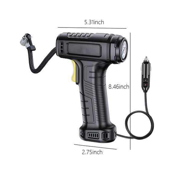 HBYJLZYG Car Accessories 150Psi Tire Inflator Portable A-Ir Compressor A-Ir Pump for Car Tires 12V Auto Tire Pump with Digital Pressure Gauge with Emergency Led Light