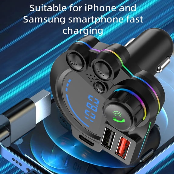 HBYJLZYG Car Accessories Bluetooth Transmitter Wireless Radio Adapter Car Kit with Usb Charging Car Charger Mp3 Player