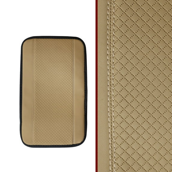 HBYJLZYG Car Accessories Car Armrest Storage Box Mat, Fiber Leather Car Center Console Cover, Car Armrest Seat Box Cover Accessories Interior Protection for Most Vehicle, Suv, Car