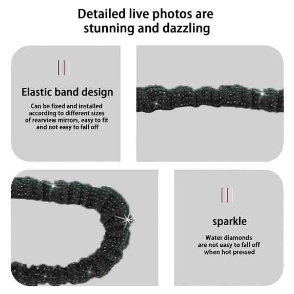 HBYJLZYG Car Accessories Car Mirror Cover with Diamond Mirror Decoration , Car Mirror Cover Mirror Accessories Elastic , Car Mirror Female Cover Bling Car Accessories General Acce