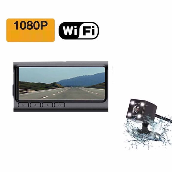 HBYJLZYG Car Accessories Dash Cam Front and Rear Built in Wifi 1080P Dash Camera for Cars 3.2 Inch Display Dashcam 170 Degree Wide Angle Camera Recorder Night Vision Parking Monitor