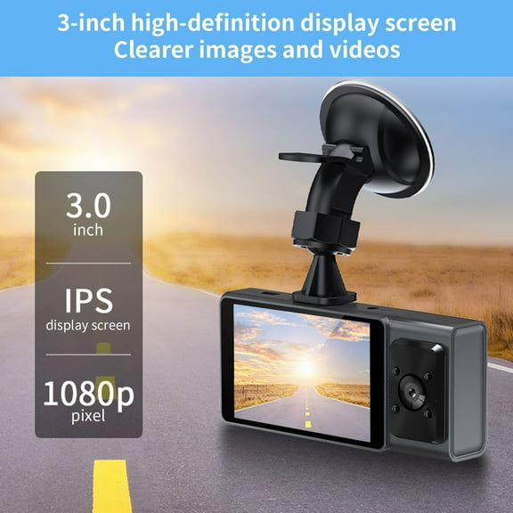 HBYJLZYG Car Accessories Dash Cam with Wifi 1080P Fhd Car Driving Recorder Two Lens Dashboard Car Cameras Nightc Vision/G Sensor/Loop Recording/App Remote Monitoring