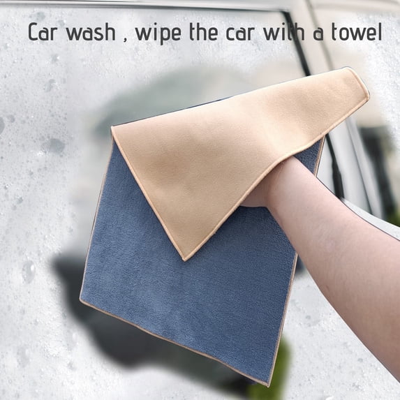 HBYJLZYG Car Accessories Double-Side Design Suede + Fine Fiber Cloth Cleaning Towel Car Accessories Auto Super Absorbent Wash Drying Polishing Cloth