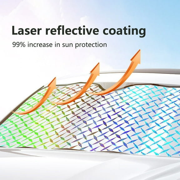 HBYJLZYG Car Accessories Front Windshield Sun Shade - Accordion Folding Double-Sided Auto Sunshade for Medium and Small Car 55 X 27 Inch (Gray)