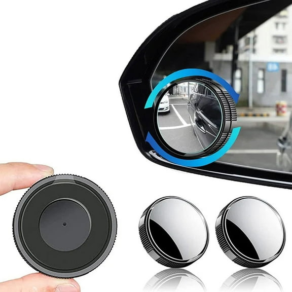 HBYJLZYG Car Accessories Reversing Mirror, Small Circular Mirror, High-Definition, Large Field of View, 360 Degree Adjustable Auxiliary Rearview Mirror, Suction Cup Type Blind Mirr