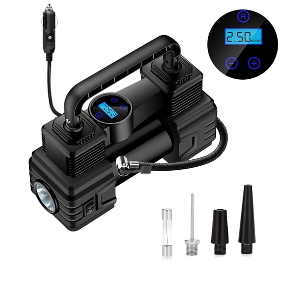 HBYJLZYG Car Accessories Tire Inflator Portable A-Ir Compressor A-Ir Pump for Car Tires 12V Auto Tire Pump with Digital Pressure Gauge with Emergency Led Light