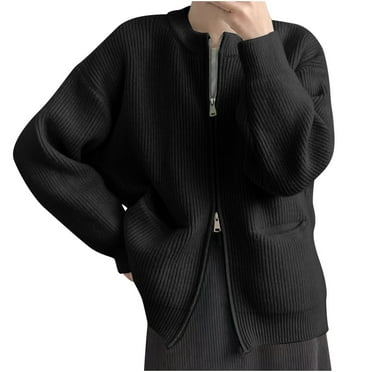 HBYJLZYG Cardigans Sweaters Jacket Sweatshirt Coat, Women Winter Casual Loose Fashion Solid Color Pocket Double Zippered Top Sweater Coat