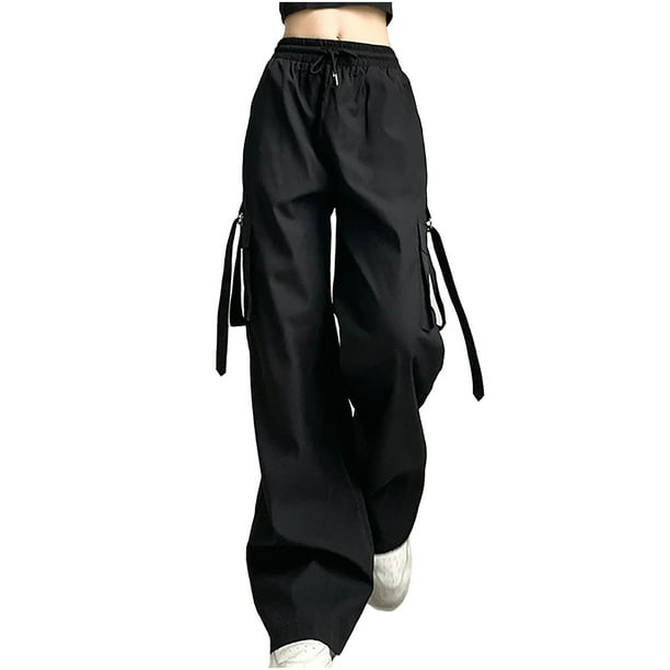 HBYJLZYG Cargo Pants Women, Straight Leg Pants For Women Street Style Retro Multi Pocket Casual Strap Drawstring Pants Trousers HBYJLZYG Cargo Pants Women, Straight Leg Pants For Women Street Style Retro Multi Pocket Casual Strap Drawstring Pants Trousers