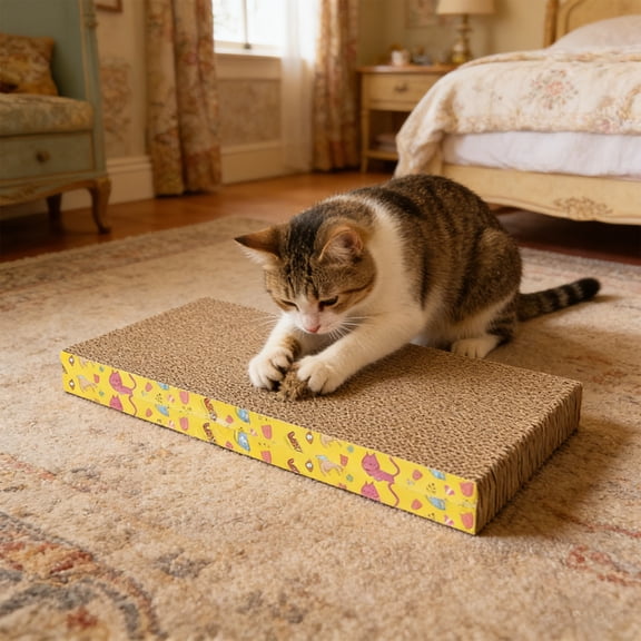 HBYJLZYG Cat Scratching Pad, Durable Thickened Corrugated Scratcher, Reversible Two-Sided Cat Scratch Mat, Multi-Use Lounge Pad for Indoor Cats