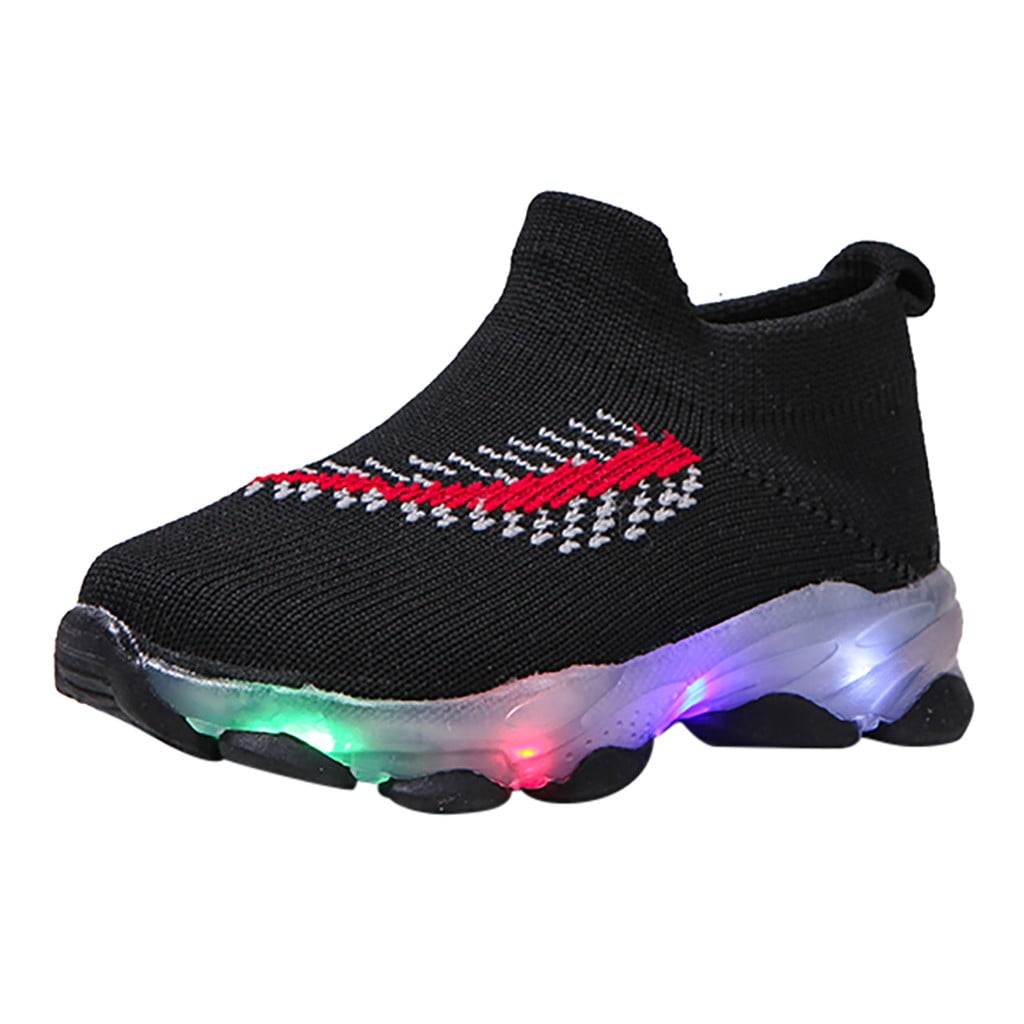 HBYJLZYG Children Baby Shoes Mesh Breathable Sneakers Led Luminous